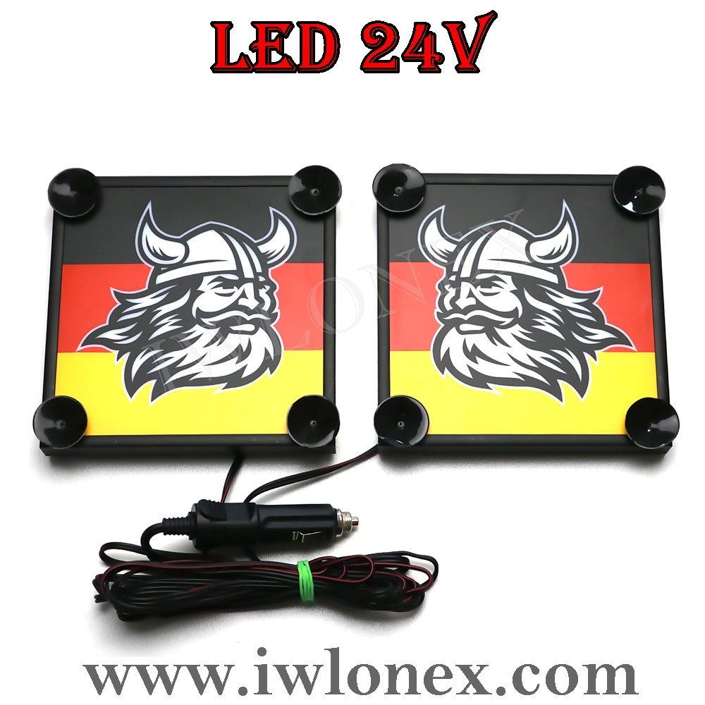 1 Paar LKW LED Leuchtschilder 24V Deutschland Wikinger - Iwlonex