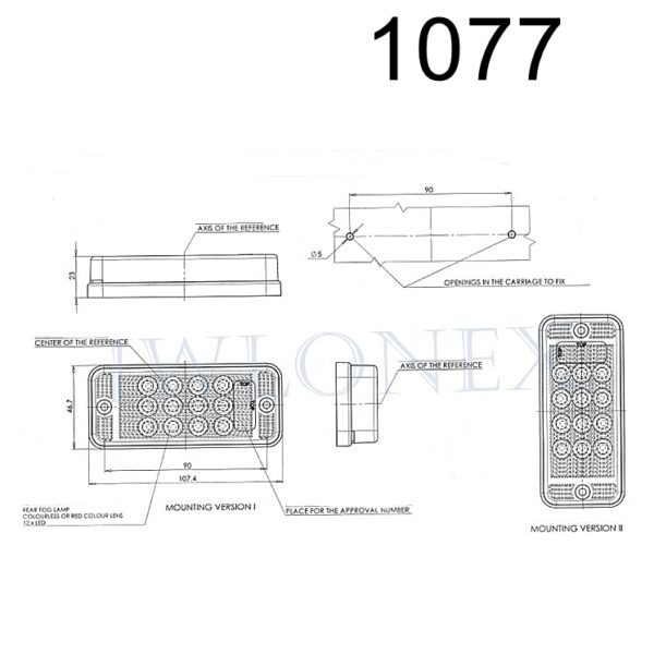 1077 zeichnung 1 600x600 - LED RÜCKLICHT BREMSLEUCHTE Bremslicht STOPLICHT WAS 1077