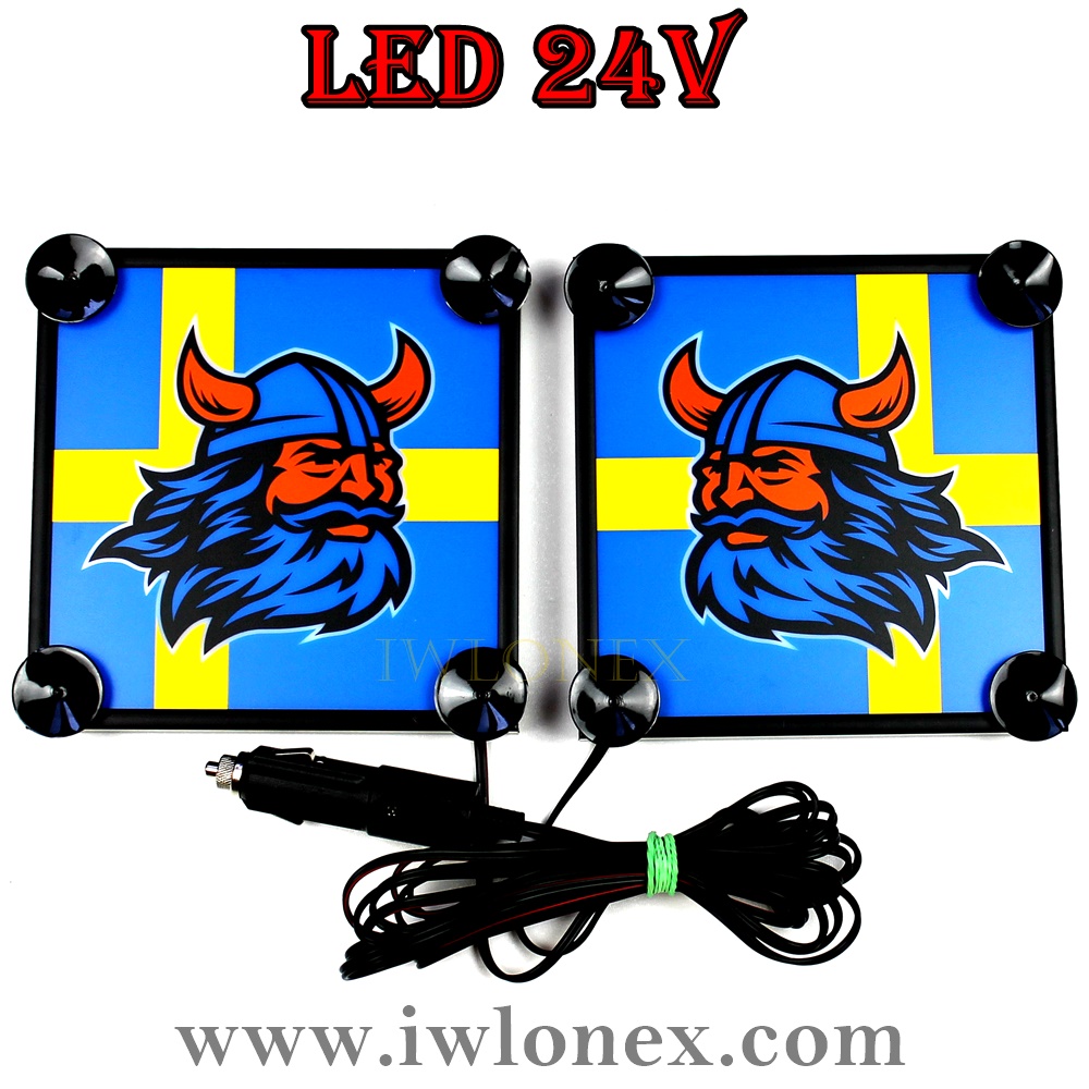 1 Paar LKW LED Leuchtschilder 24V Schweden, Sweden Wikinger - Iwlonex
