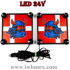 29 1 2 300x300 - 1 Paar LKW LED Leuchtschilder 24V, Denmark, Dänemark, Vikinger