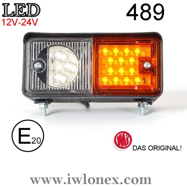 489 iwlonex 4 600x601 - 1x LED POSITIONSLEUCHTE mit Blinker Stapler Bagger Trecker 489
