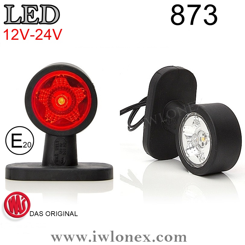 LED Begrenzungsleuchten rot-weiß 12V-24V WAS