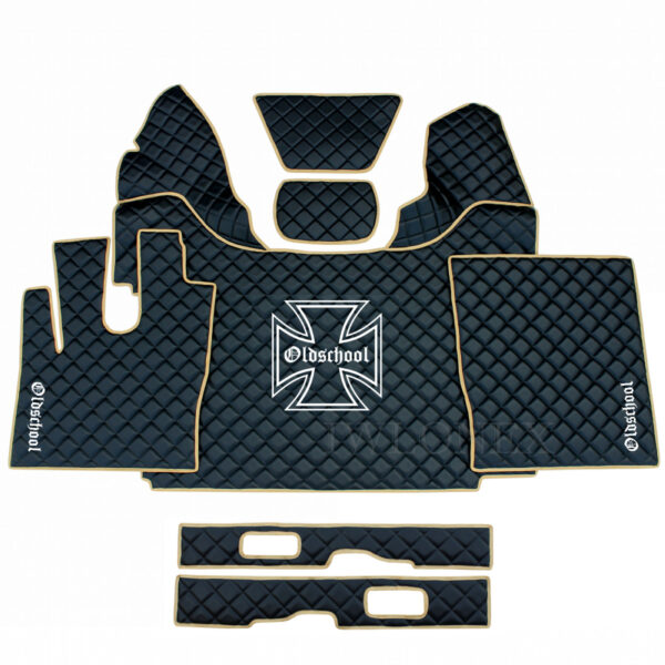 Fussmatten passend fur DAF XF EURO6 Eiserne Kreuz IWLONEX 600x600 - Fußmatten+Sitzsockelverkleidung passend für DAF XF EURO6 - deine Farben (Eiserne Kreuz)