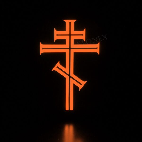 IMG 0760 Kopie 600x600 - 1x LKW LED Leuchtschild 24V Kreuz Orthodoxe Orange