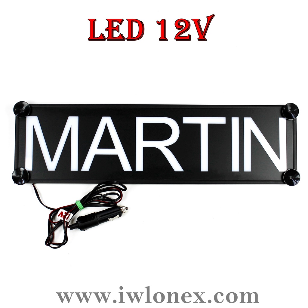 1 LKW LED NAMENSCHILD Kastenschild 12V MARTIN - Iwlonex