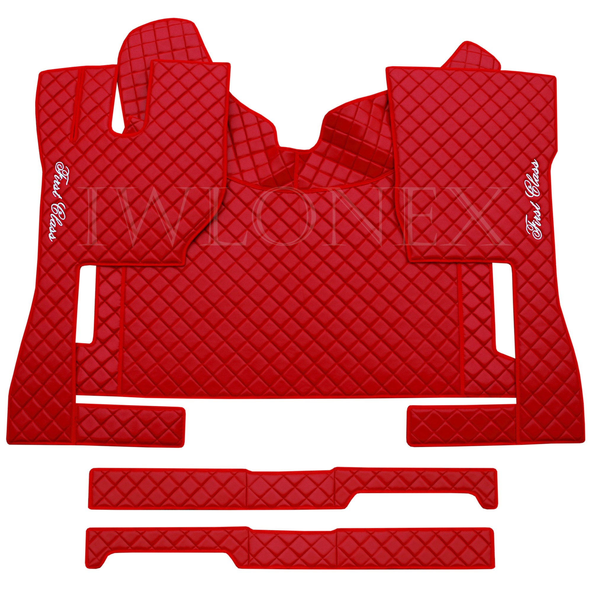 Fußmatten + Sitzsockelverkleidung passend für VOLVO FH4 Automatik Rot -  Iwlonex