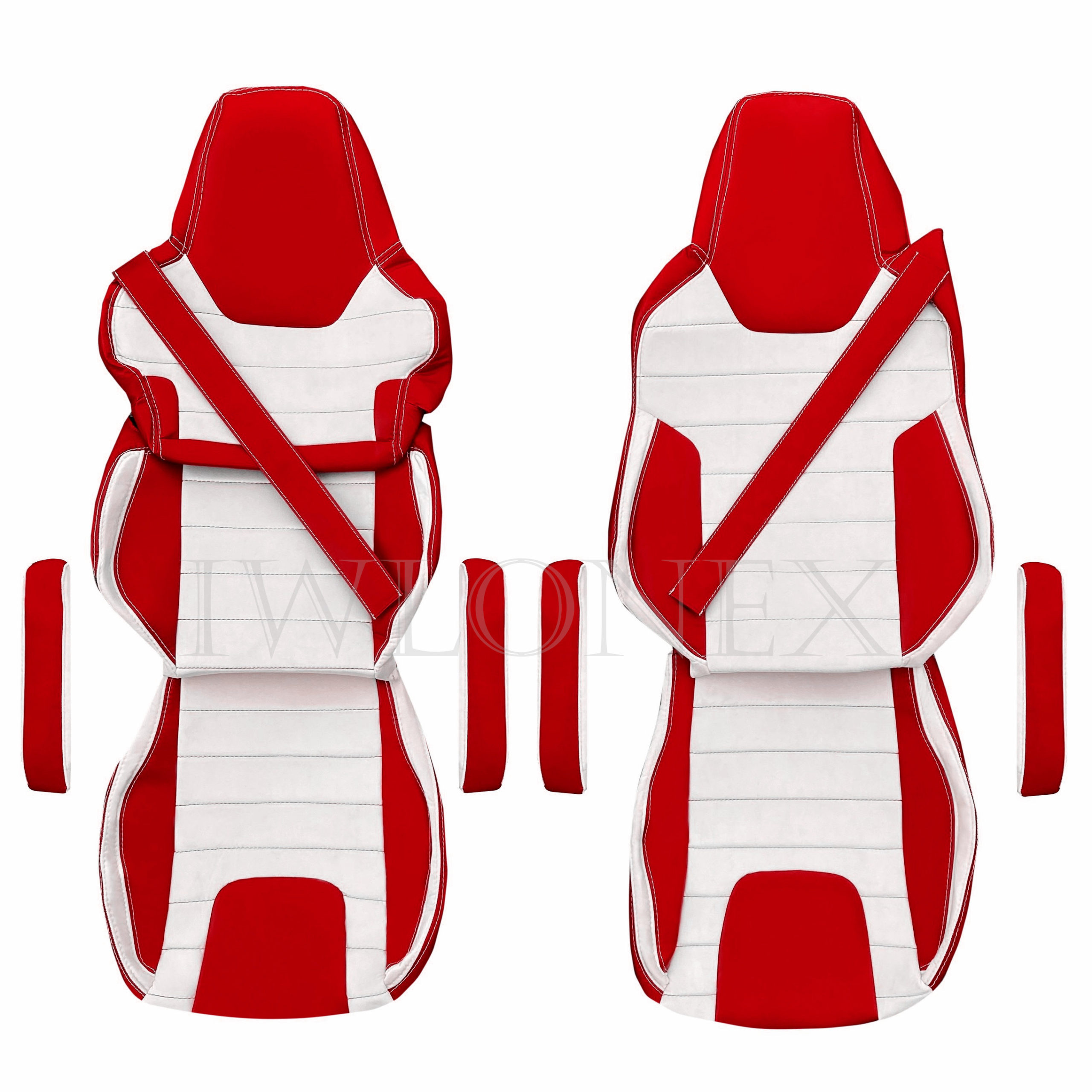 LKW Sitzbezüge passend für MAN TGX, GX, GM New ab 2020 - Rot - Iwlonex
