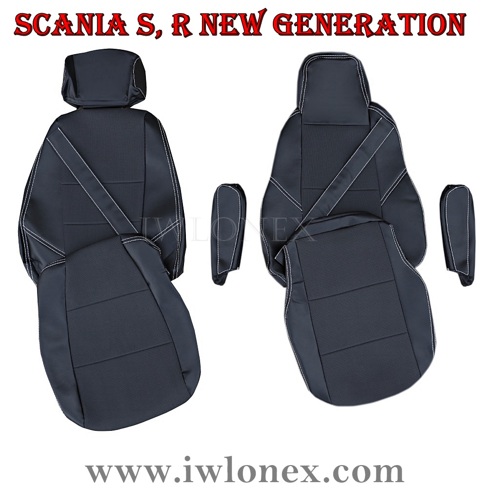 LKW Sitzbezüge passend für SCANIA S u. R New Generation - Schwarz