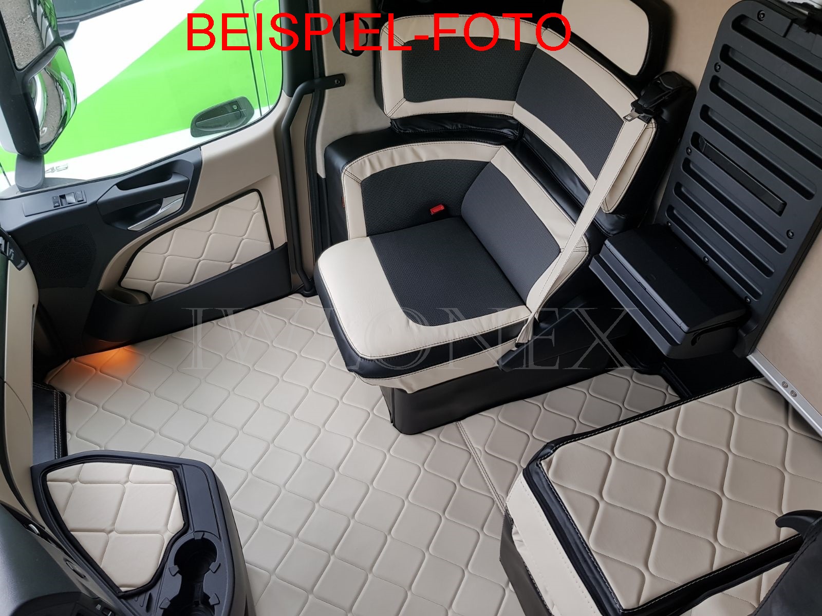 LKW Sitzbezüge passend für MB Actros MP4 Solostar Beige/Bordeaux