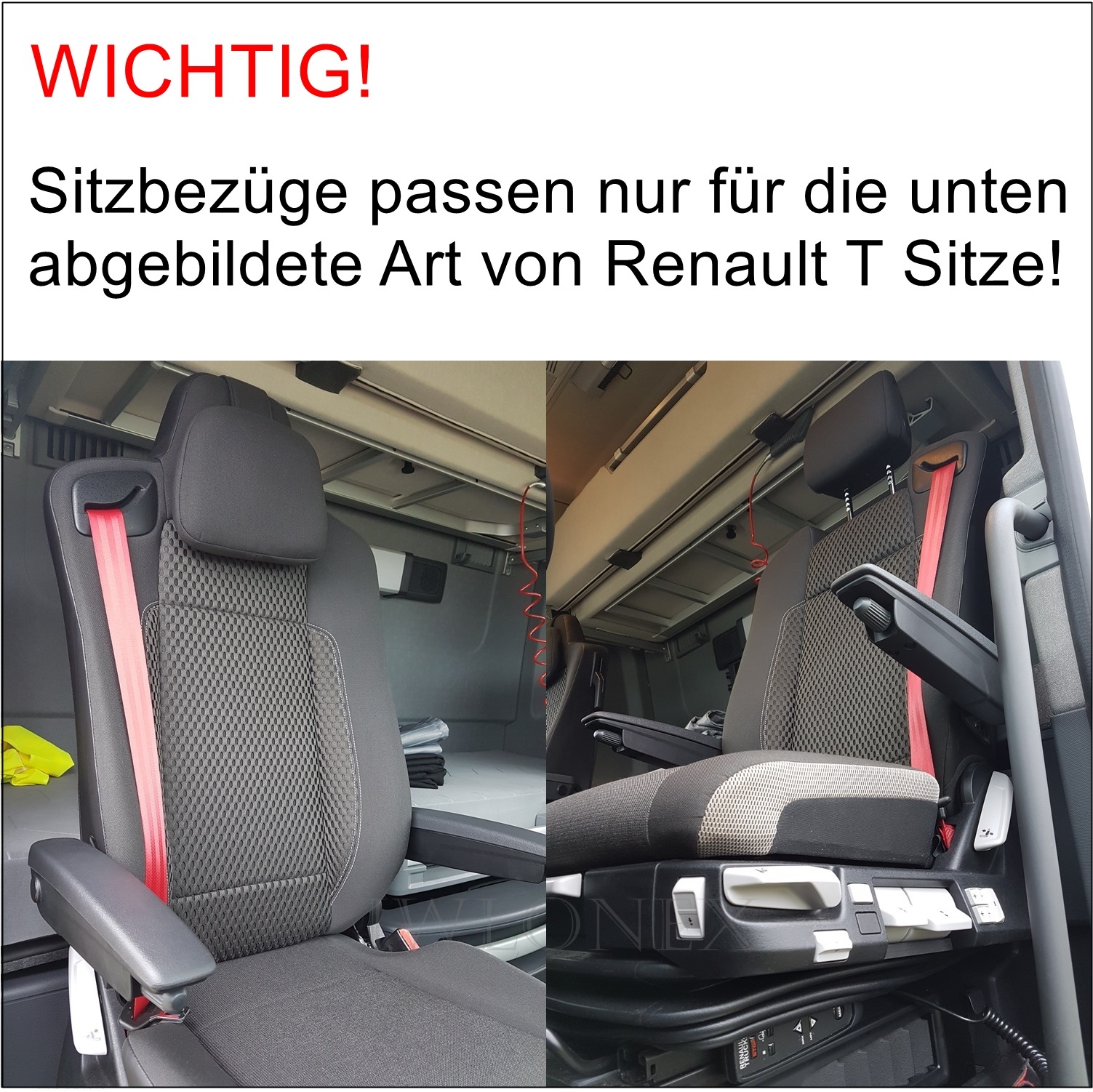 LKW Sitzbezüge passend für MAN TGX, GX, GM New ab 2020 - Schwarz