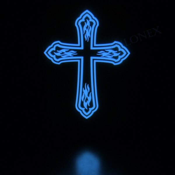 kreuz blau2 600x600 - 1x LKW LED Leuchtschild 24V Kreuz Blau