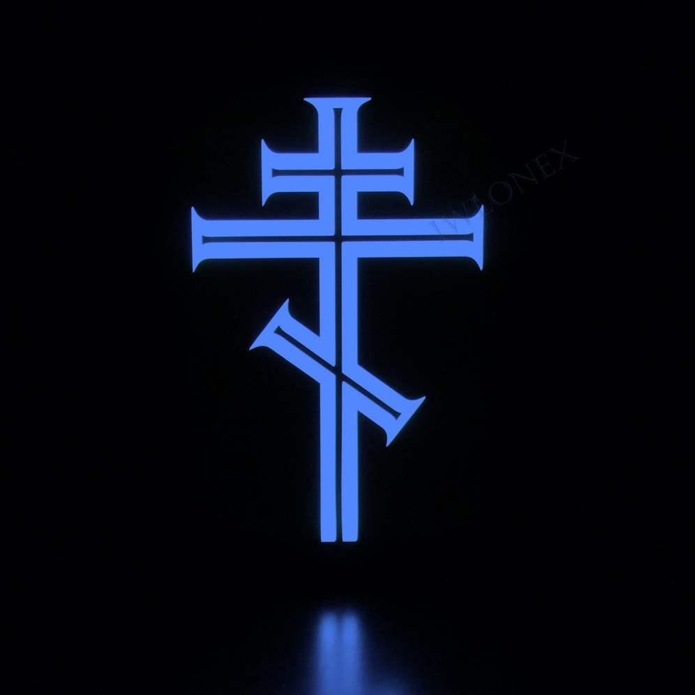 1x LKW LED Leuchtschild 24V Kreuz Orthodoxe Blau - Iwlonex