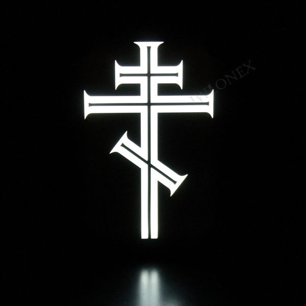 kreuz weiss2 orthodoxe 2 600x600 - 1x LKW LED Leuchtschild 24V Kreuz Orthodoxe Weiß