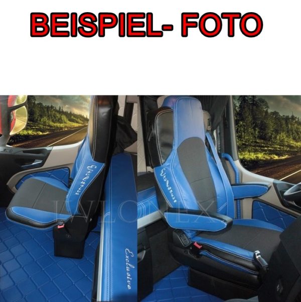 mb mp4 blau schwarz1 1 11 600x601 - LKW Sitzbezüge passend für MERCEDES Actros MP4 Bordeaux-Schwarz
