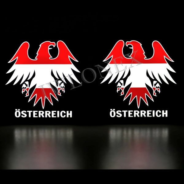 oesterreich wappen 600x600 - 1 Paar LKW LED Leuchtschilder 24V AUSTRIA UNIVERSAL