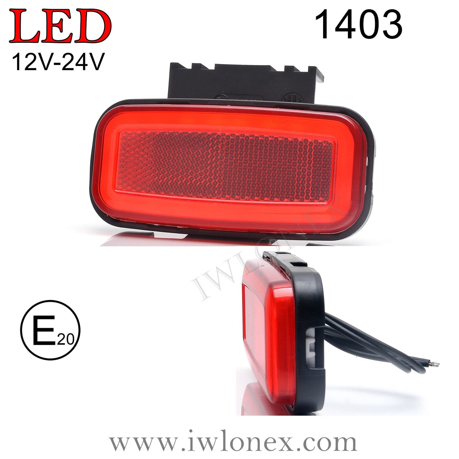 LED Positionsleuchte Begrenzungsleuchte Umrissleuchte 12V 24V rot 