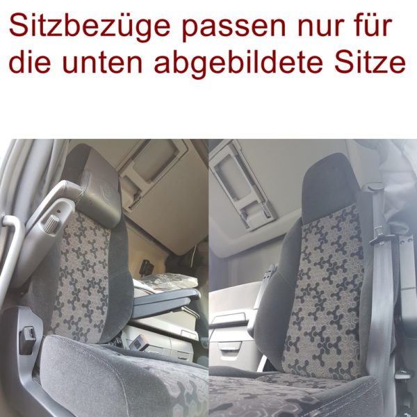sitzbezuege scania komfort 600x600 - LKW Sitzbezüge passend für SCANIA S u. R New Generation - MARMOR - Schwarz/Rot