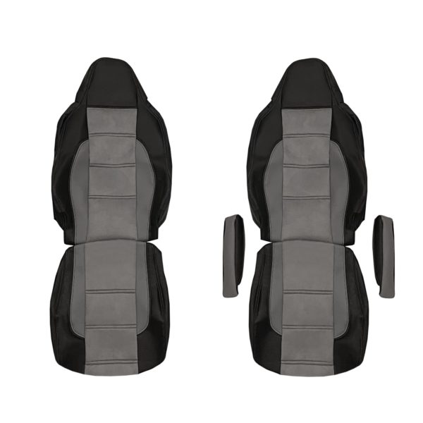 Sitzbezuge passend fur MAN New ab 2020 Schwarz Grau 600x600 - LKW Sitzbezüge passend für MAN TGX, GX, GM  New ab 2020 - Grau/Schwarz
