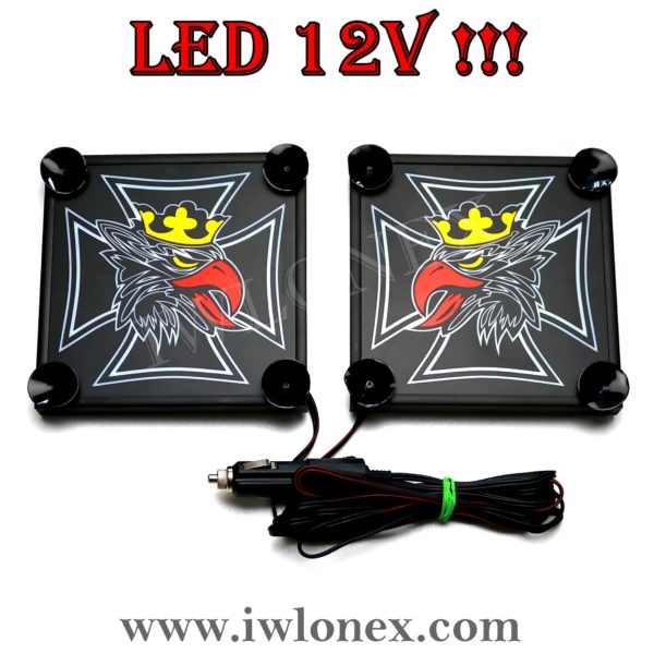 11 Kopie 600x600 - 1 Paar LKW LED Leuchtschilder 12V! Eiserne Kreuz Svempa SCANIA