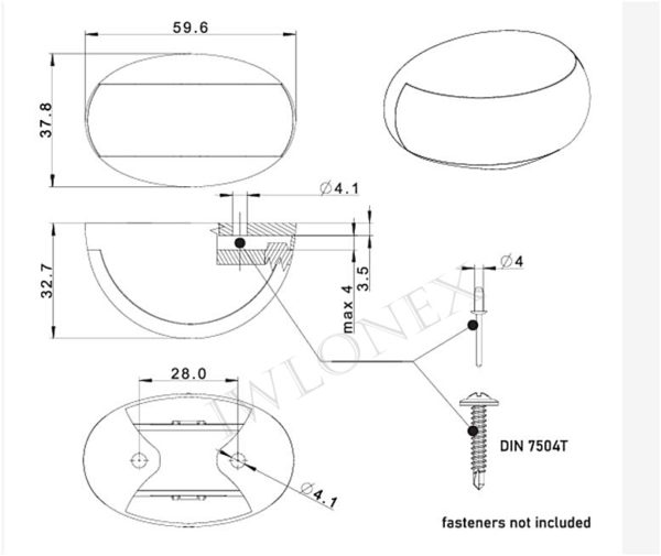 FT 067 Zeichnung 600x505 - LED UMRISSLEUCHTE Seitenmarkierungsleuchte ABE, EMC,  FT-067z