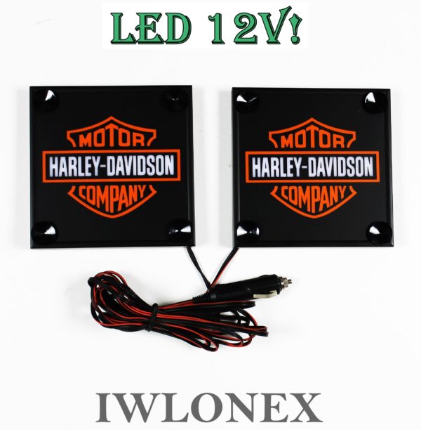 IMG 5211 600x612 - 1 Paar LKW LED Leuchtschilder 12V!!!  Harley-Davidson