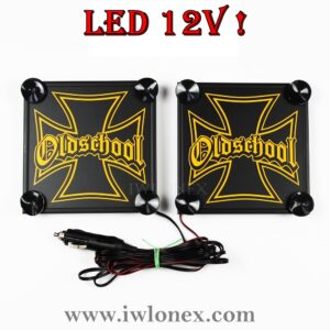 IMG 0909 Kopie 300x300 - 1 Paar LKW LED Leuchtschilder, Eiserne Kreuz Gelb UNIVERSAL 12V !!!