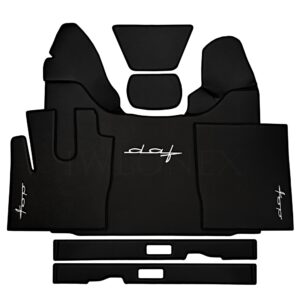 Tunnelabdeckung Fussmatten Sitzsockelverkleidung passend fur DAF XF 480 u 530 PS IWLONEX 300x300 - Fußmatten+Sitzsockelverkleidung passend für DAF XF106 - 480 u. 530 PS - Glatt Leder - Schwarz