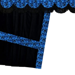 LKW Fenster Gardinen 5 teilig Set mit Blaue Danish Plush Haken Klett Klebeband IWLONEX 300x300 - LKW Fenster-Gardinen 5-teilig Set, Dänisch Plüsch - Schwarz-Blau - MB/DAF