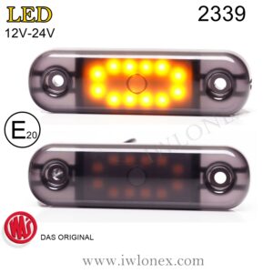 2339 iwlonex 300x300 - 1x LED UMRISSLEUCHTE POSITIONSLEUCHTE ABE Gelb WAS 2339 DARK