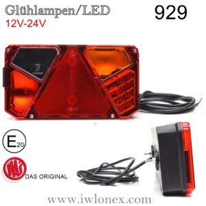 929 iwlonex 300x300 - 1x Rückleuchte HECKLEUCHTE Rechts 12V-24V Glühbirnen/LED  929