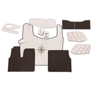 Komplett-Set passend für MAN TGX E6 ab 2020 New - Glatt Leder - Weiß/Dunkelbraun