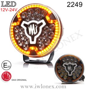 1x LED Fernscheinwerfer, Zusatzscheinwerfer mit Positionslicht u. Warnlicht WAS 2249