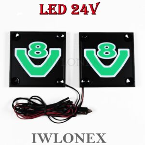 1 Paar LKW LED Kastenschilder Leuchtschilder 24V  V8 Grün-Weiß