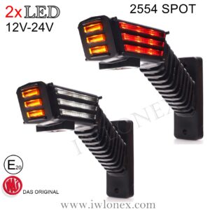2x LED BEGRENZUNGSLEUCHTE POSITIONSLEUCHTE 12V-24V WAS 2554 Spot